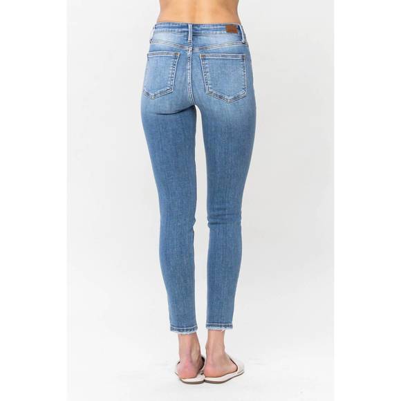 NEW JUDY BLUE mid rise vintage skinny jeans in blue - Picture 2 of 5